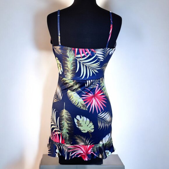 Floral Print Women Short V Neck Mini Dress - Picture 2 of 7